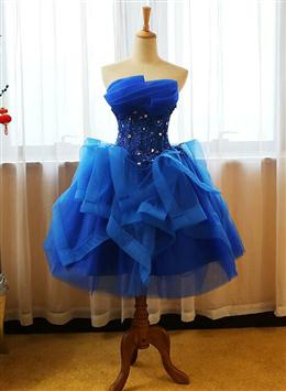 Picture of Pretty Royal Blue Knee Length Party Dresses with Applique, Short Prom Dresses